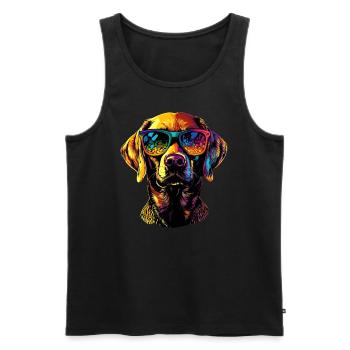 Labrador Retriever Chien Amour Jeunes Labradors mignons - Débardeur bio Premium Homme - noir - Devant - Michal (187cm)