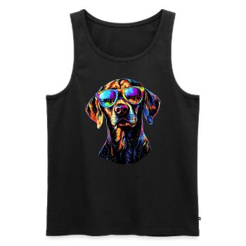 Labrador Retriever Chien Amour Jeunes Labradors mignons - Débardeur bio Premium Homme - noir - Devant - Michal (187cm)