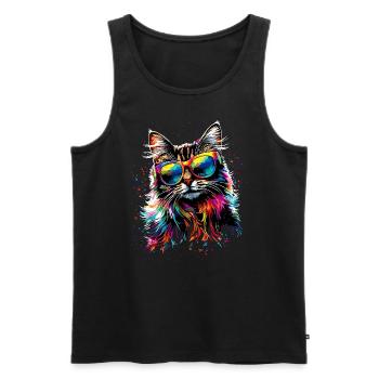 Persian Cat Persian Cat Persian Cat Cute Cats - Men's Premium Organic Tank Top - black - Front - AI Model Male 178 light (178cm)