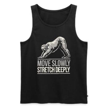 Lazy Sloth Yoga Zen Meditation Yoga Instructor - Men's Premium Organic Tank Top - black - Front - Michal (187cm)