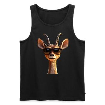 Antelope, Kudu, Gazelle, Africa, Serengeti, Antelope - Men's Premium Organic Tank Top - black - Front - AI Model Male 178 light (178cm)