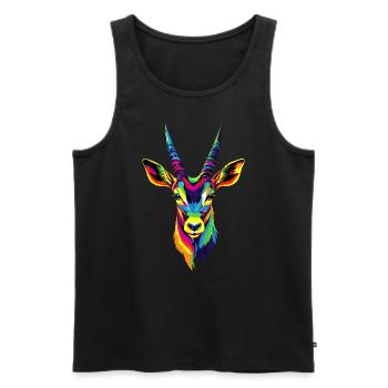 Antilope Kudu Gazelle Afrika Serengeti Antilopen - Männer Premium Bio Tank Top - Schwarz - Vorne - AI Model Male 178 light (178cm)