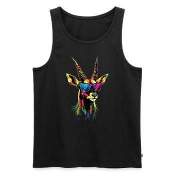 Antilope Kudu Gazelle Afrika Serengeti Antilopen - Männer Premium Bio Tank Top - Schwarz - Vorne - AI Model Male 178 light (178cm)