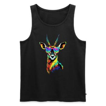 Antilope Kudu Gazelle Afrika Serengeti Antilopen - Männer Premium Bio Tank Top - Schwarz - Vorne - AI Model Male 178 light (178cm)