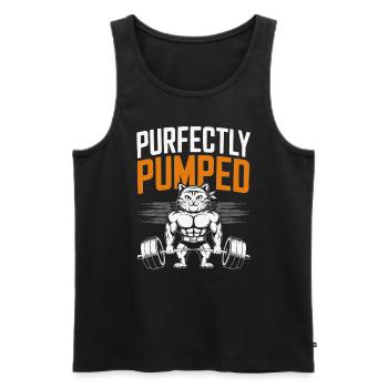 Bodybuilding Cat Fitness Workout Gym Instructor - Men's Premium Organic Tank Top - black - Front - Michal (187cm)