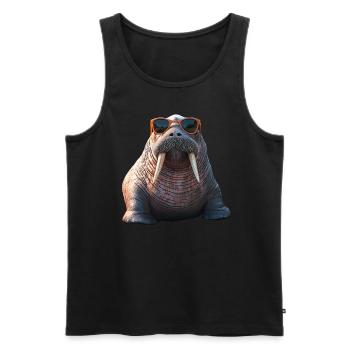 Walrus, tusks, seal, wild Pacific walruses - Men's Premium Organic Tank Top - black - Front - AI Model Male 178 light (178cm)