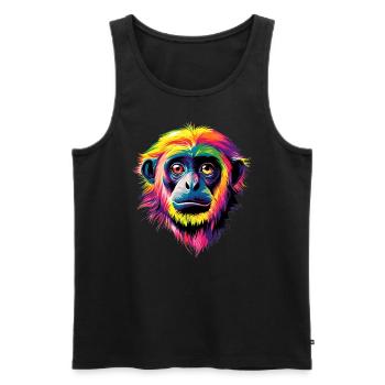 Gibbon Affe Weißhandgibbon Monkey Süße Lar Gibbons - Männer Premium Bio Tank Top - Schwarz - Vorne - AI Model Male 178 light (178cm)