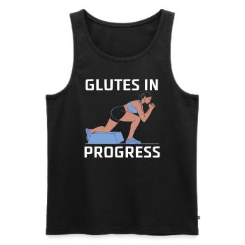 Bulgarische Kniebeuge Übung Fitness Workout Fitnessstudio - Männer Premium Bio Tank Top - Schwarz - Vorne - AI Model Male 178 light (178cm)