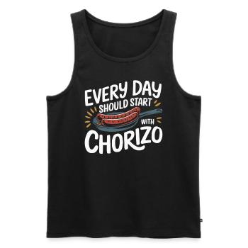 Chorizo Mexican Food Mexico Cuisine Foodie Sausage - Men's Premium Organic Tank Top - black - Front - Michal (187cm)