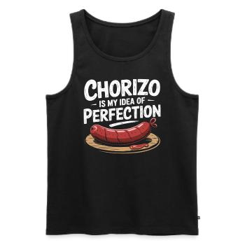 Chorizo Mexican Food Mexico Cuisine Foodie Sausage - Men's Premium Organic Tank Top - black - Front - Michal (187cm)