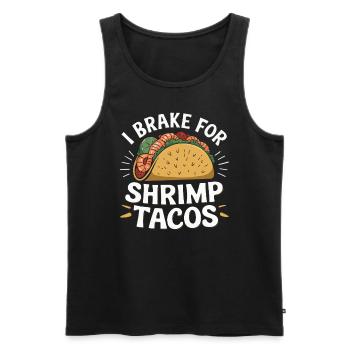 Shrimp Tacos Mexican Food Mexico Cuisine Foodie - Men's Premium Organic Tank Top - black - Front - AI Model Male 178 light (178cm)