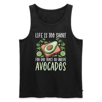 Toast à l’avocat Amateur de nourriture végétarienne Guacamole - Débardeur bio Premium Homme - noir - Devant - Michal (187cm)