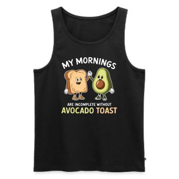 Avocado Toast Lover Vegetarian Food Guacamole - Men's Premium Organic Tank Top - black - Front - Michal (187cm)