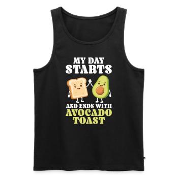 Toast à l’avocat Amateur de nourriture végétarienne Guacamole - Débardeur bio Premium Homme - noir - Devant - AI Model Male 178 light (178cm)