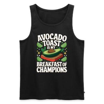 Avocado Toast Lover Vegetarian Food Guacamole - Men's Premium Organic Tank Top - black - Front - Michal (187cm)