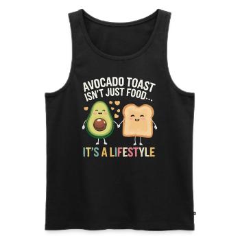 Avocado Toast Lover Vegetarian Food Guacamole - Men's Premium Organic Tank Top - black - Front - Michal (187cm)