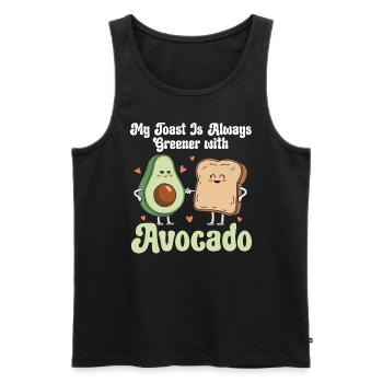 Avocado Toast Lover Vegetarian Food Guacamole - Men's Premium Organic Tank Top - black - Front - Michal (187cm)