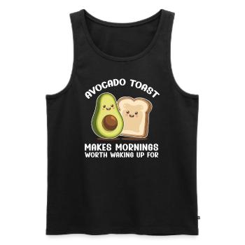 Avocado Toast Lover Vegetarian Food Guacamole - Men's Premium Organic Tank Top - black - Front - Michal (187cm)