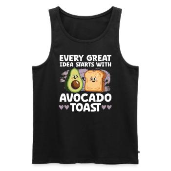 Avocado Toast Lover Vegetarian Food Guacamole - Men's Premium Organic Tank Top - black - Front - Michal (187cm)