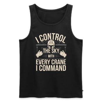 Crane Operator Job Profession Construction Worker - Men's Premium Organic Tank Top - black - Front - AI Model Male 178 light (178cm)