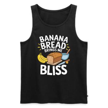 Banana Bread Eater Food Lover Breakfast Foodie - Men's Premium Organic Tank Top - black - Front - Michal (187cm)