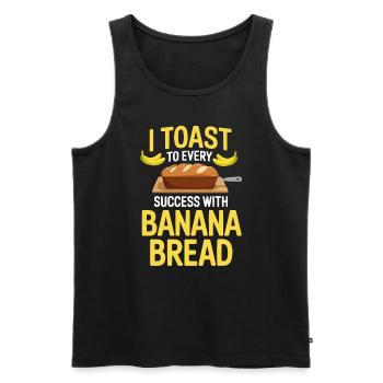 Banana Bread Eater Food Lover Breakfast Foodie - Men's Premium Organic Tank Top - black - Front - Michal (187cm)