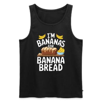 Banana Bread Eater Food Lover Breakfast Foodie - Men's Premium Organic Tank Top - black - Front - Michal (187cm)