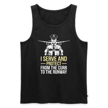 Flughafenpolizist Karriere in der Luftfahrt Job - Männer Premium Bio Tank Top - Schwarz - Vorne - AI Model Male 178 light (178cm)