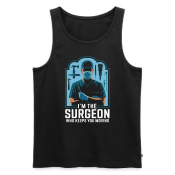 Chirurgien orthopédiste Médecine médicale Orthopédique - Débardeur bio Premium Homme - noir - Devant - AI Model Male 178 light (178cm)