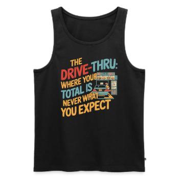 Drive Thru Operator Job Profession Fast Food - Men's Premium Organic Tank Top - black - Front - AI Model Male 178 light (178cm)
