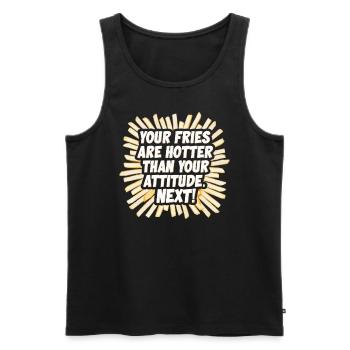 Drive Thru Operator Job Profession Fast Food - Men's Premium Organic Tank Top - black - Front - AI Model Male 178 light (178cm)