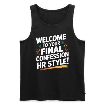 HR Manager Human Resource Employee Exit Interview - Men's Premium Organic Tank Top - black - Front - Michal (187cm)