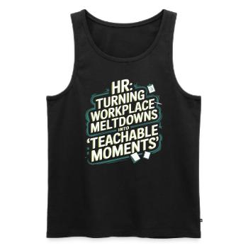 HR Manager Human Resource Employee Workplace Drama - Men's Premium Organic Tank Top - black - Front - AI Model Male 178 light (178cm)