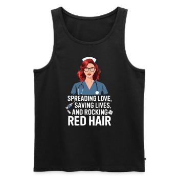 Readhead Nurse Hospital Red Hair RN Ginger Nursing - Men's Premium Organic Tank Top - black - Front - Michal (187cm)