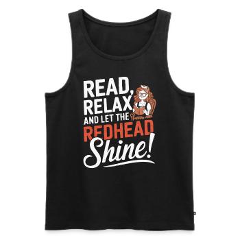 Rothaariger Bücherwurm Ingwer Haare Lesebücher - Männer Premium Bio Tank Top - Schwarz - Vorne - AI Model Male 178 light (178cm)