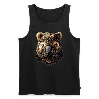 Wombat Australien Beuteltier Süßer Wombat - Männer Premium Bio Tank Top - Schwarz - Vorne - AI Model Male 178 light (178cm)