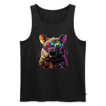 Wombat Australien Beuteltier Süßer Wombat - Männer Premium Bio Tank Top - Schwarz - Vorne - AI Model Male 178 light (178cm)