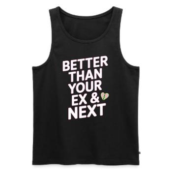 Better Than Your Ex & Next Breakup Single Party - Men's Premium Organic Tank Top - black - Front - AI Model Male 178 light (178cm)