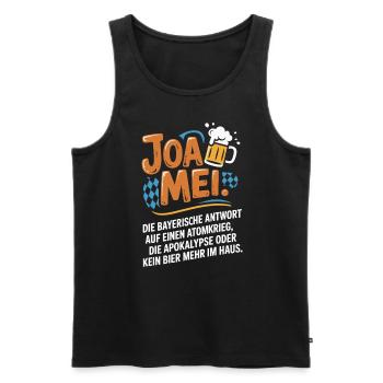 Joa Mei Bayerischer Sarkasmus Egal Dialekt Bier - Männer Premium Bio Tank Top - Schwarz - Vorne - AI Model Male 178 light (178cm)