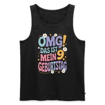 9. Geburtstag Mädchen Das Ist Mein 9. Geburtstag - Männer Premium Bio Tank Top - Schwarz - Vorne - AI Model Male 178 light (178cm)