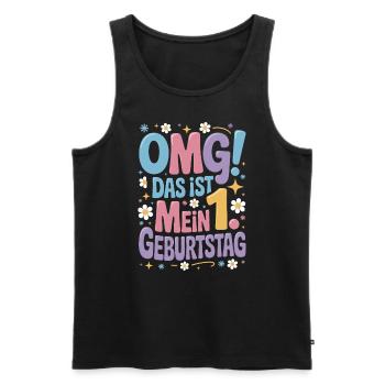 1. Geburtstag Mädchen Das Ist Mein 1. Geburtstag - Männer Premium Bio Tank Top - Schwarz - Vorne - AI Model Male 178 light (178cm)