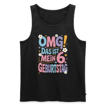 6. Geburtstag Mädchen Das Ist Mein 6. Geburtstag - Männer Premium Bio Tank Top - Schwarz - Vorne - AI Model Male 178 light (178cm)