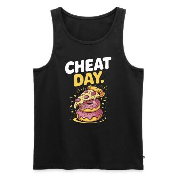 Cheat Day Fitness Genuss Pause Training Workout - Männer Premium Bio Tank Top - Schwarz - Vorne - AI Model Male 178 light (178cm)
