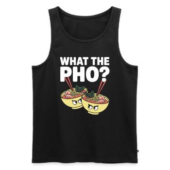 What The Pho Vietnam Travel Noodle Soup Love Pho - Men's Premium Organic Tank Top - black - Front - AI Model Male 178 light (178cm)