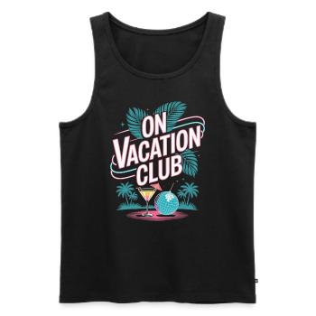 Vacation Club Summer Festival Vacation Beach Vacation - Men's Premium Organic Tank Top - black - Front - AI Model Male 178 light (178cm)
