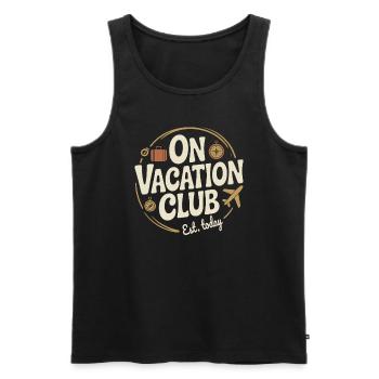 Vacation Club Summer Festival Vacation Beach Vacation - Men's Premium Organic Tank Top - black - Front - AI Model Male 178 light (178cm)
