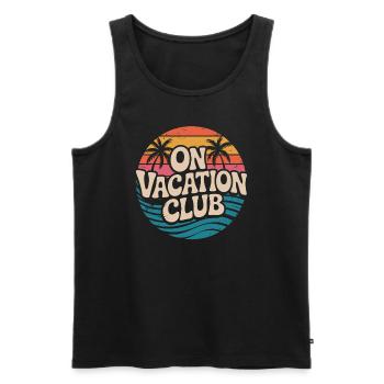 Vacation Club Summer Festival Vacation Beach Vacation - Men's Premium Organic Tank Top - black - Front - AI Model Male 178 light (178cm)