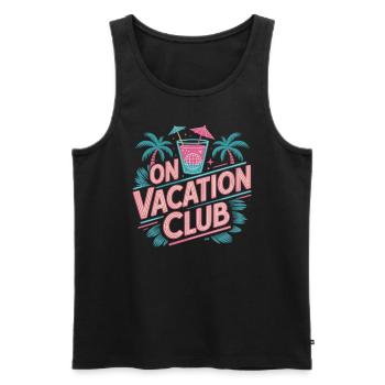 Vacation Club Summer Festival Vacation Beach Vacation - Men's Premium Organic Tank Top - black - Front - AI Model Male 178 light (178cm)