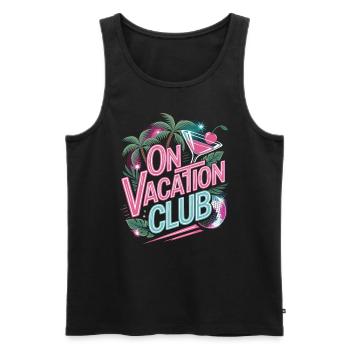 Vacation Club Summer Festival Vacation Beach Vacation - Men's Premium Organic Tank Top - black - Front - AI Model Male 178 light (178cm)