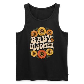 Garten Baby Bloomer Gärtner Spruch Sonnenblumen - Männer Premium Bio Tank Top - Schwarz - Vorne - AI Model Male 178 light (178cm)